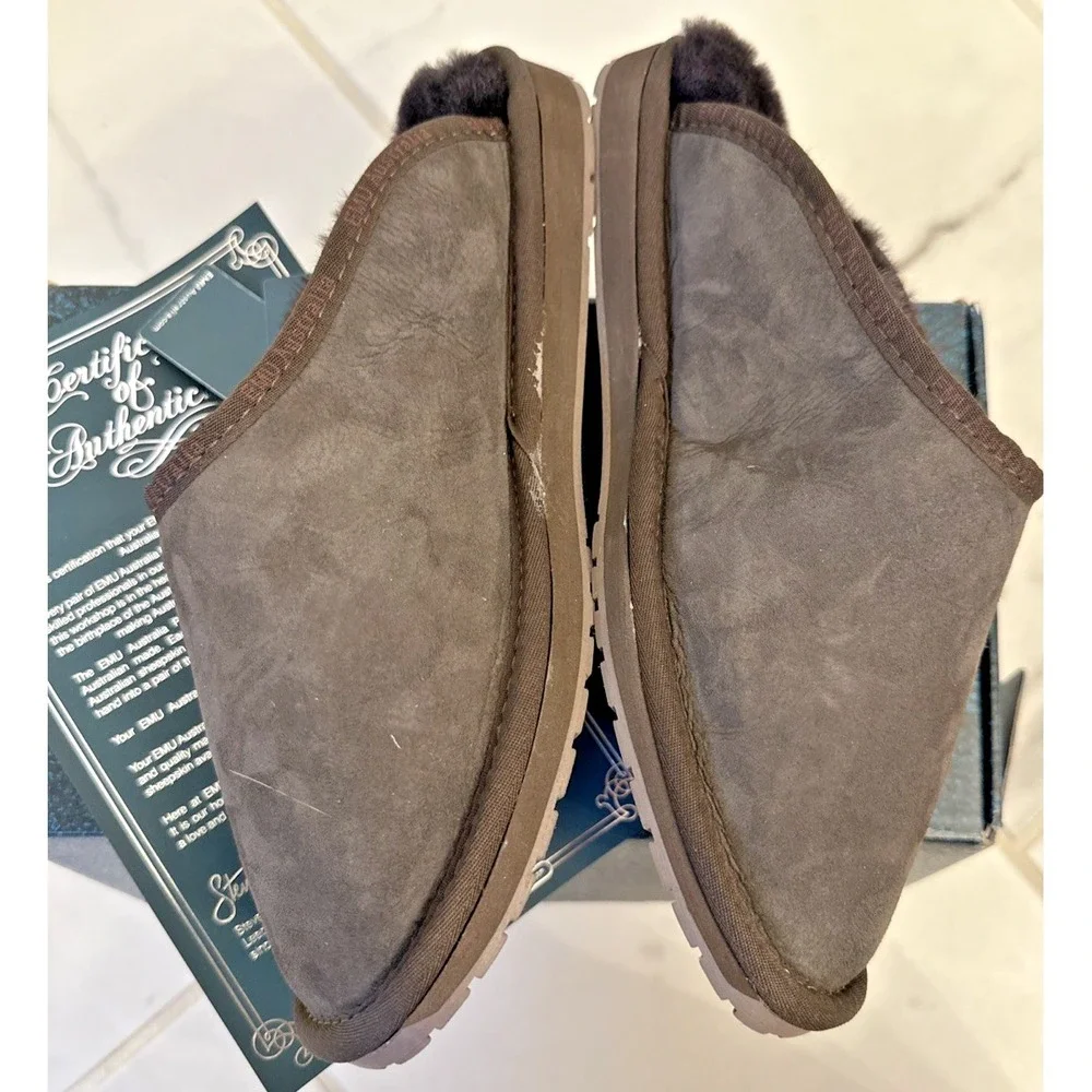 EMU MP10528 Platinum Esperence Men Size 9 Women Size 10 Sheepskin Slippers Brown